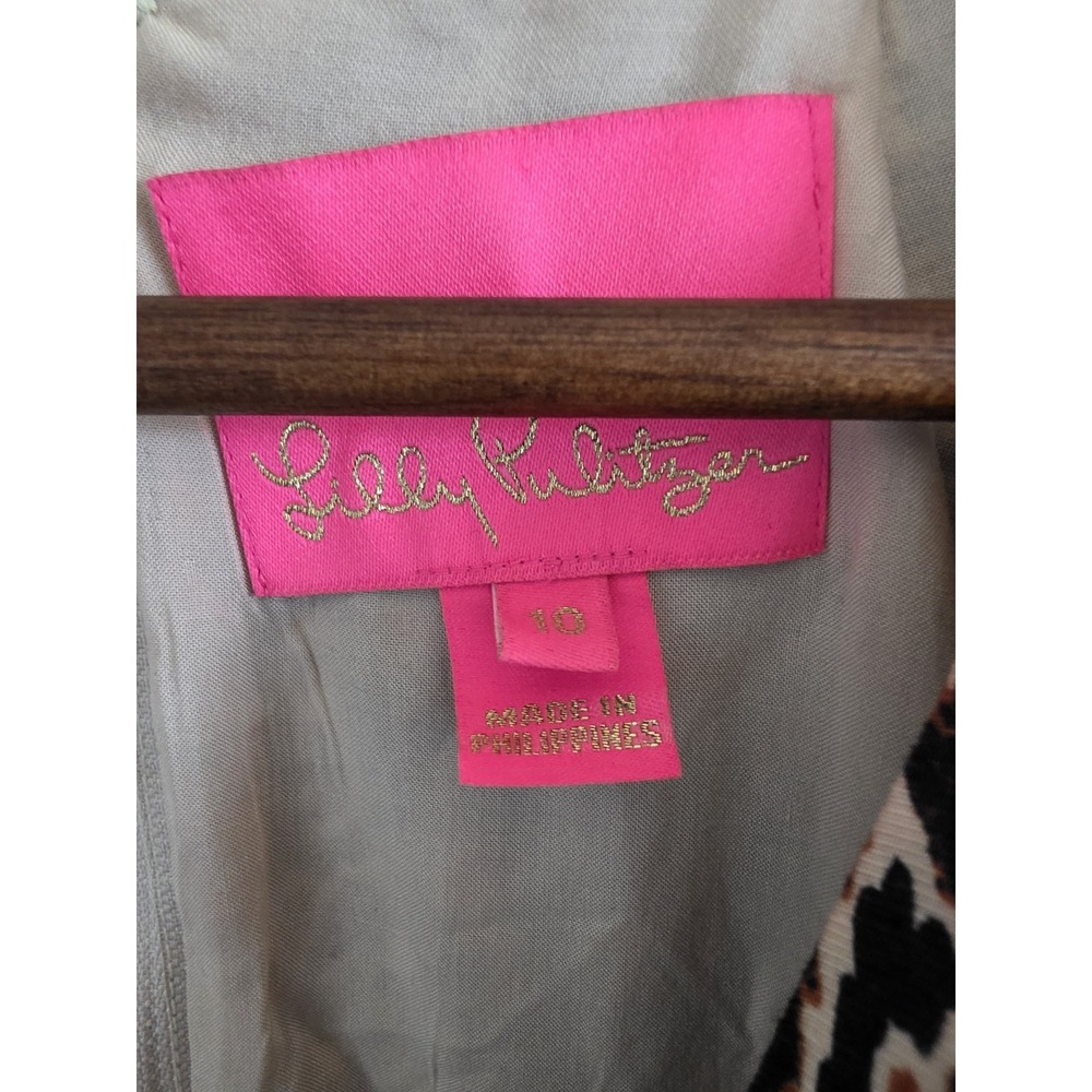 Lilly Pulitzer Clairanne‎ Leopard 3/4 Sleeve | Chocolate My Favorite Spot | 10 - Picture 2 of 4